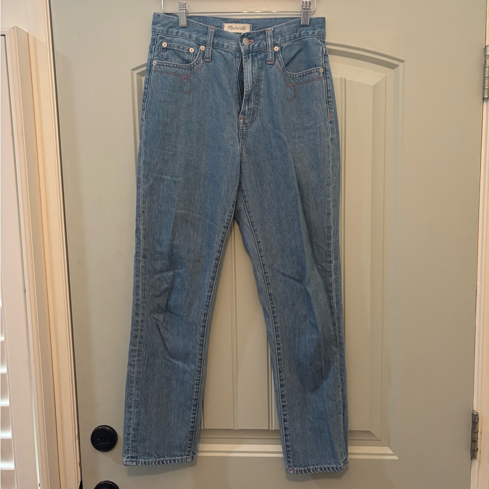 Madewell Jeans w/ Pink Stitching